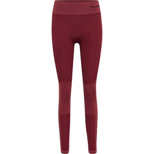 hmlCLEA SEAMLESS MID WAIST TIGHTS, CABERNET/APPLE BUTTER MELANGE hmlCLEA SEAMLESS MID WAIST TIGHTS, CABERNET/APPLE BUTTER MELANGE, packshot