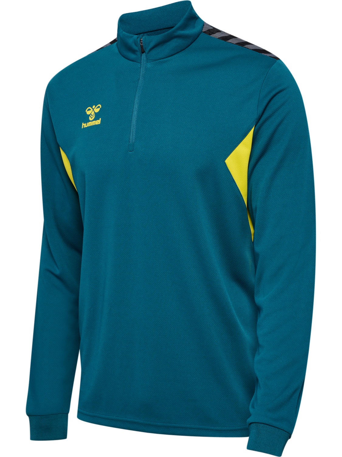 hmlAUTHENTIC HALF ZIP SWEAT, BLUE CORAL/SULPHUR SPRING, packshot