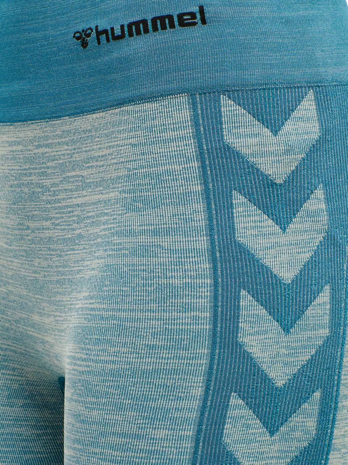 hmlCLEA SEAMLESS MID WAIST TIGHTS, BLUE CORAL/MARSHMALLOW, packshot