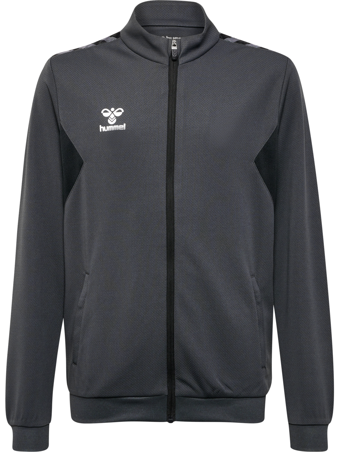 hmlAUTHENTIC PL ZIP JACKET KIDS, ASPHALT, packshot
