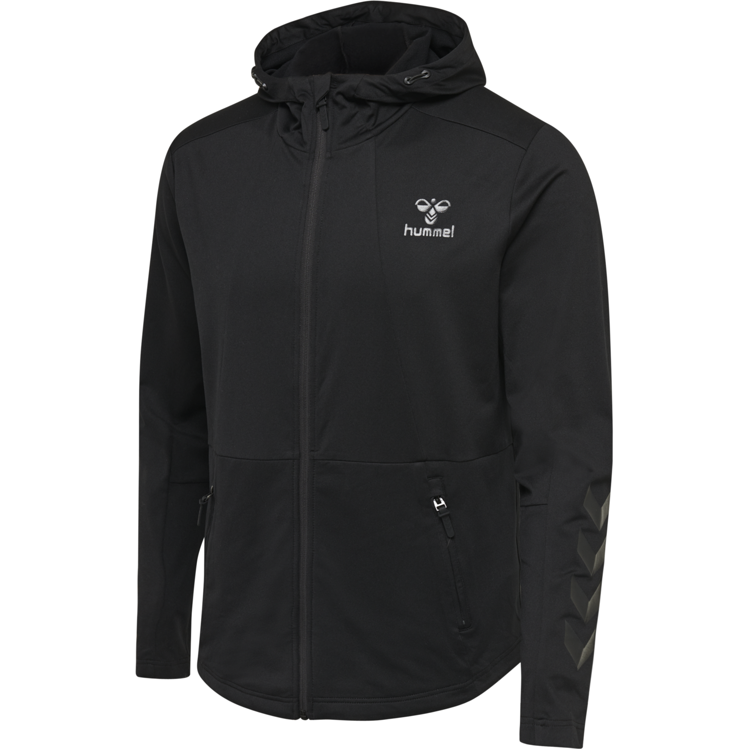 hmlASTON ZIP HOODIE, BLACK, packshot