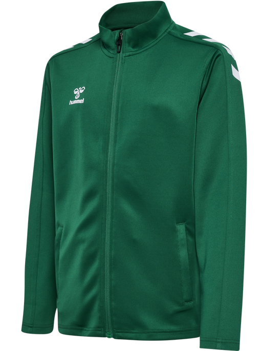 hmlCORE XK POLY ZIP SWEAT KIDS, EVERGREEN, packshot
