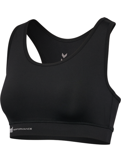 hmlPULSE LIGHT SUPPORT BRA, BLACK hmlPULSE LIGHT SUPPORT BRA, BLACK, packshot