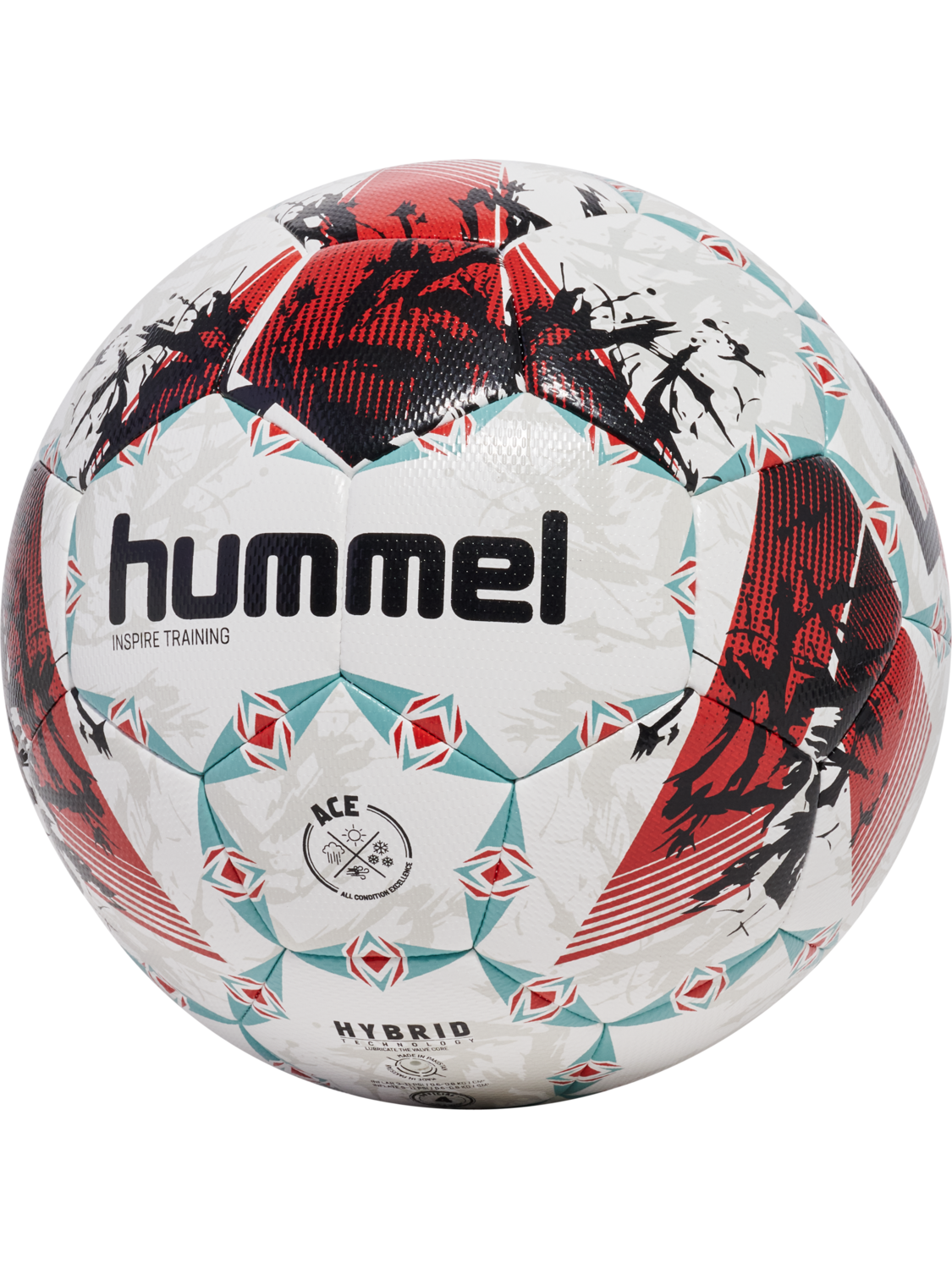 hmlINSPIRE TRAINING FB, RED/WHITE/TEAL, packshot