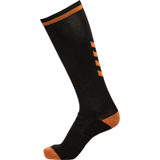 ELITE INDOOR SOCK HIGH, BLACK/ORANGE TIGER, packshot