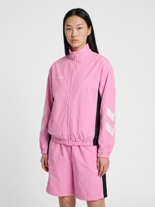 hmlI-D RIPSTOP TRACK JACKET, BEGONIA PINK, model