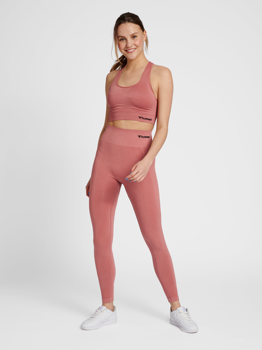 hmlTIF SEAMLESS HIGH WAIST TIGHTS, WITHERED ROSE, model