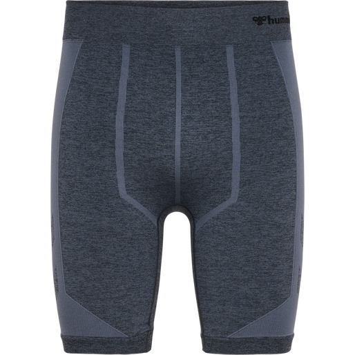hmlMT JUSTIN SEAMLESS TIGHT SHORTS, BLACK/ASPHALT MELANGE, packshot