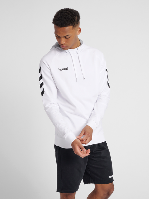 HUMMEL GO COTTON HOODIE, WHITE, model