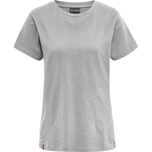hmlRED HEAVY T-SHIRT S/S WOMAN, GREY MELANGE, packshot