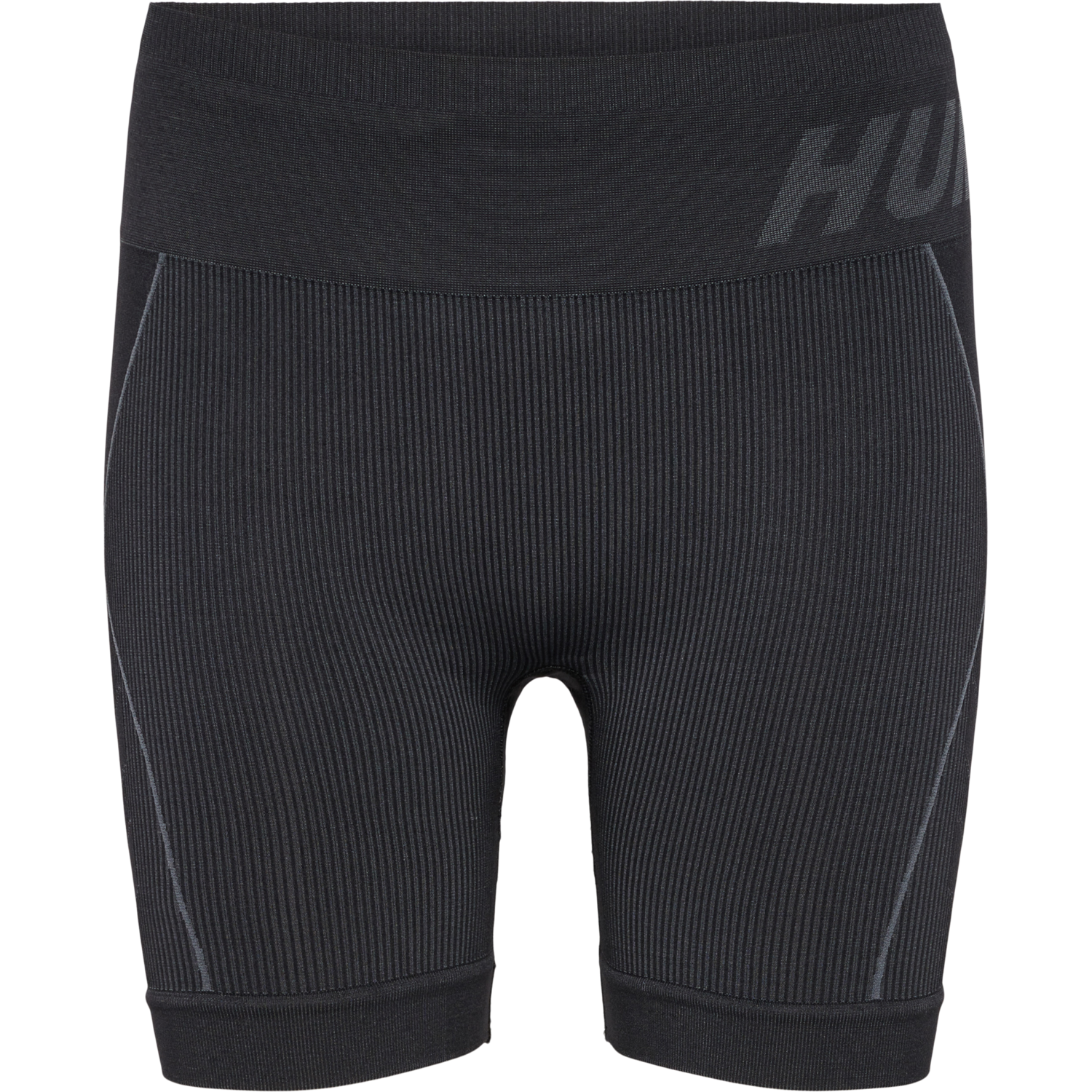 hmlTE CHRISTEL SEAMLESS SHORTS, BLACK/ASPHALT MELANGE, packshot