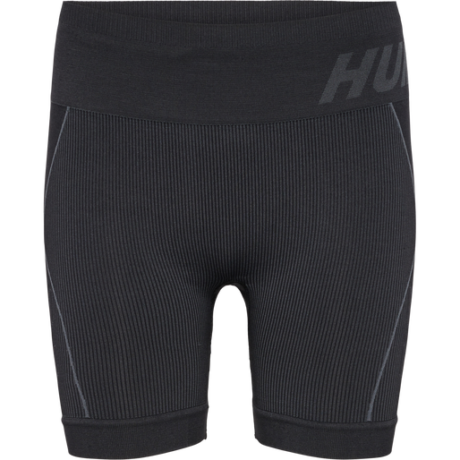 hmlTE CHRISTEL SEAMLESS SHORTS, BLACK/ASPHALT MELANGE, packshot
