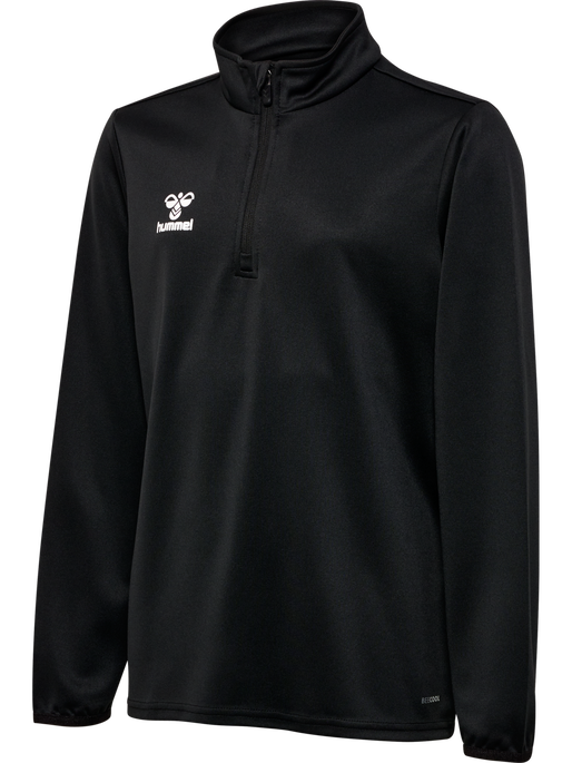 hmlESSENTIAL HALF-ZIP KIDS, BLACK, packshot
