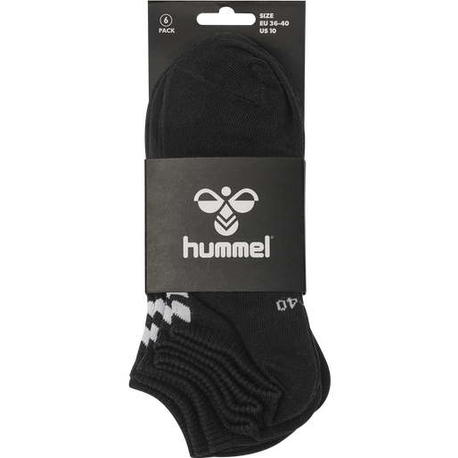 hmlCHEVRON 6-PACK ANKLE SOCKS, BLACK, packshot