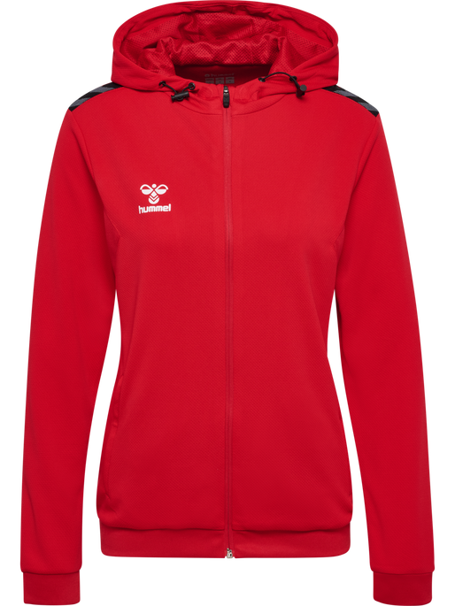 hmlAUTHENTIC PL ZIP HOODIE WOMAN, TRUE RED, packshot