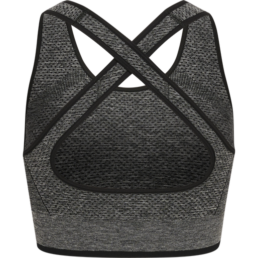 hmlMT UNA SEAMLESS SPORTS TOP, BLACK MELANGE, packshot