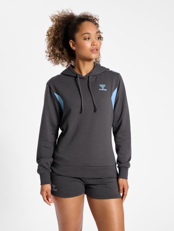 hmlSTALTIC COTTON HOODIE WOMAN, MAGNET, model