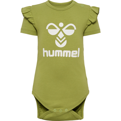 hmlDREAM RUFFLE BODY S/S, GREEN OLIVE, packshot