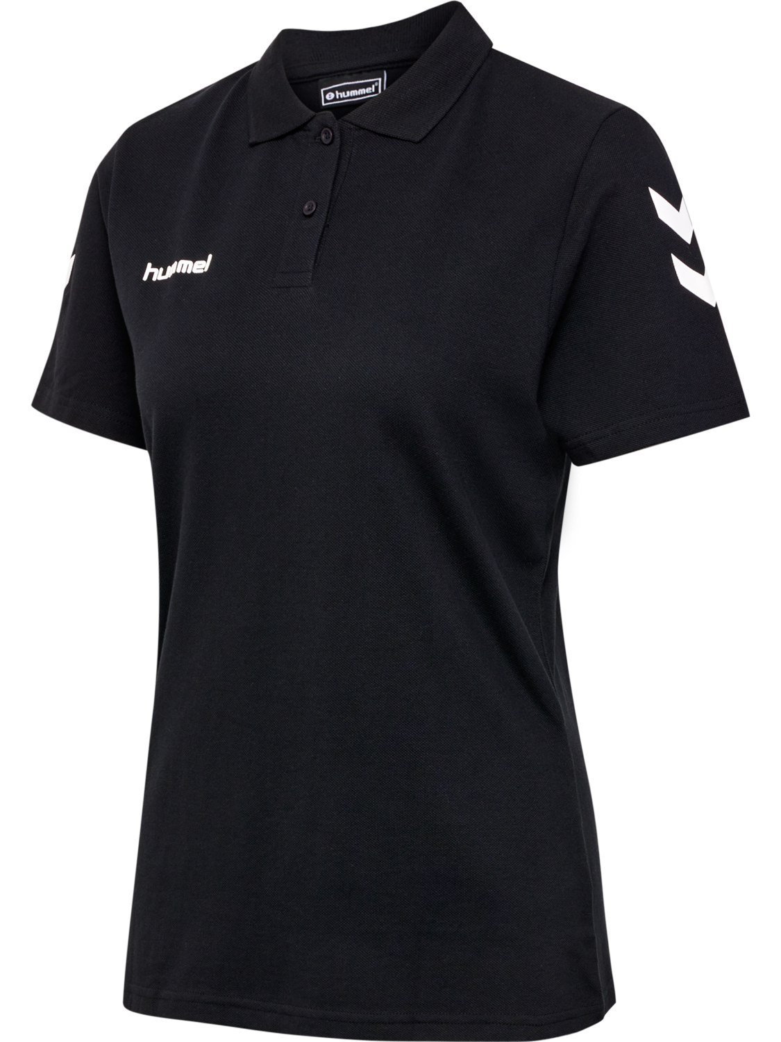 HUMMEL GO COTTON POLO WOMAN, BLACK, packshot