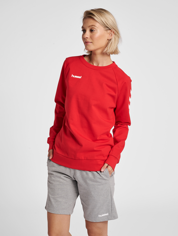 HUMMEL GO COTTON SWEATSHIRT WOMAN, TRUE RED, model