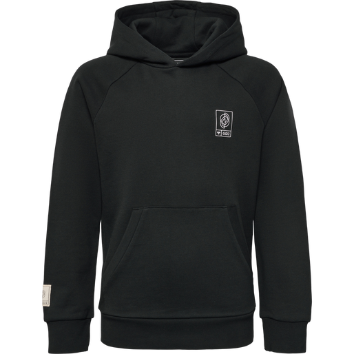 hmlGG12 SWEAT HOODIE KIDS, BLACK, packshot