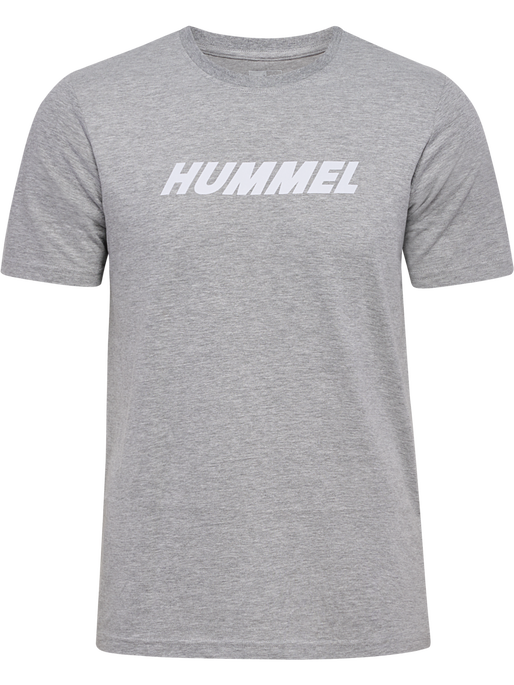 hmlELEMENTAL LOGO COTTON TEE, GREY MELANGE, packshot
