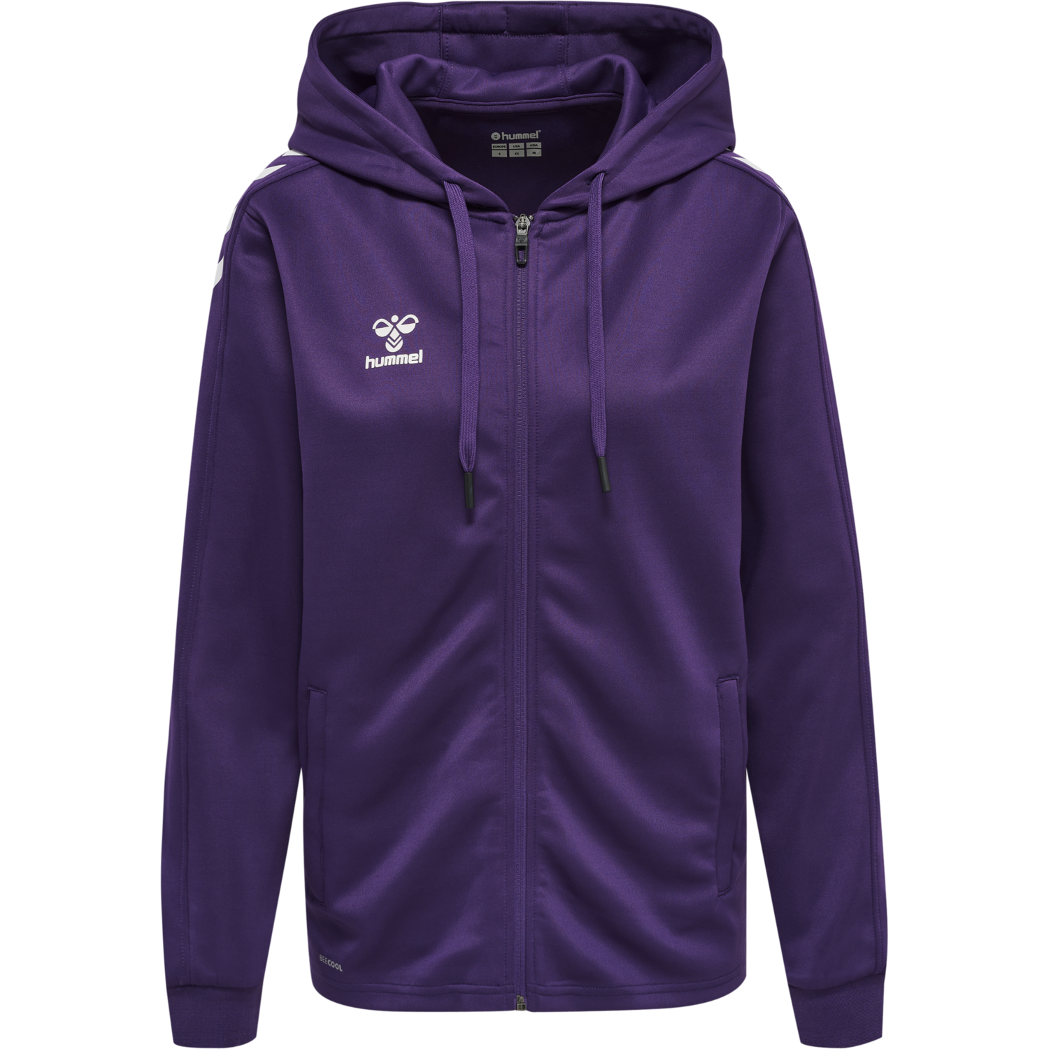 hmlCORE XK POLY ZIP HOOD SWEAT WOMA, ACAI/WHITE, packshot