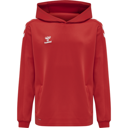 hmlCORE XK POLY KIDS SWEAT HOODIE, TRUE RED, packshot