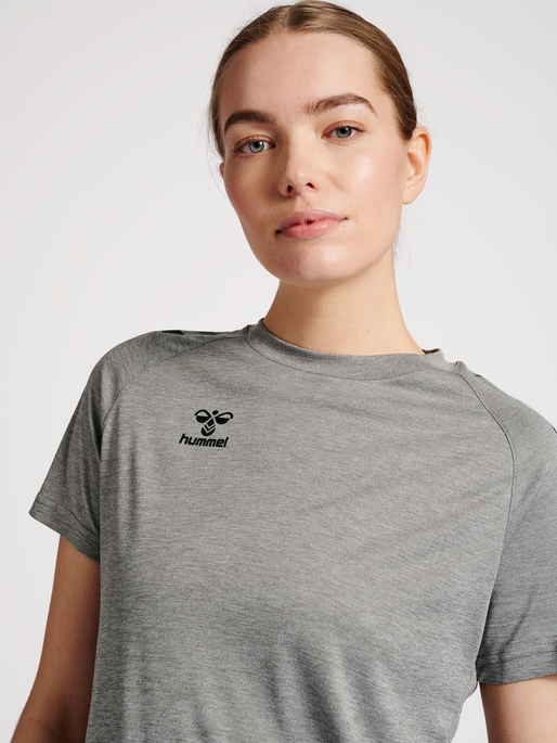hummel CORE XK CORE POLY TEE S S WOMAN GREY MELANGE hummel