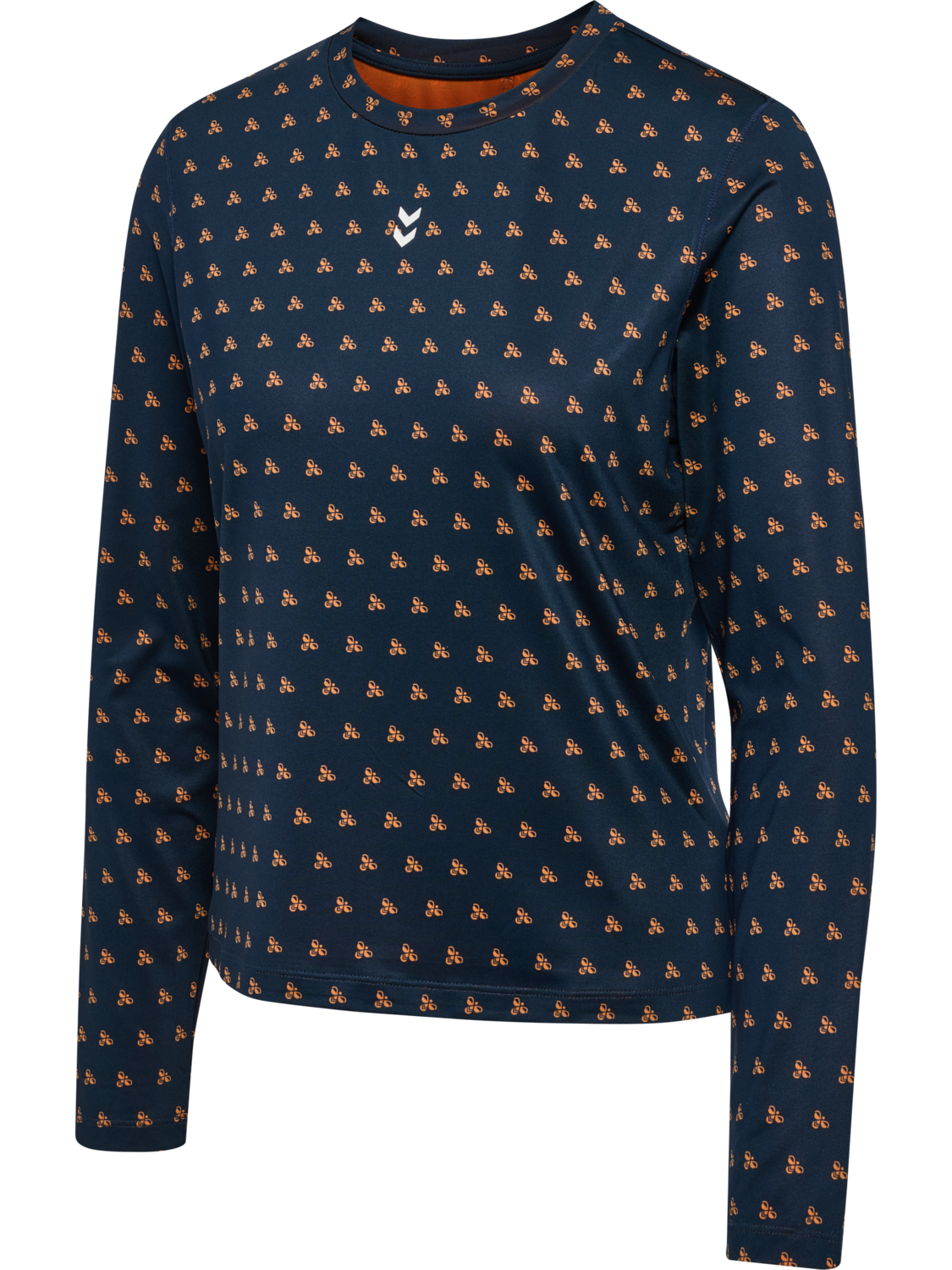 hmlFAST W T-SHIRT L/S, DRESS BLUES/DUSTY ORANGE, packshot