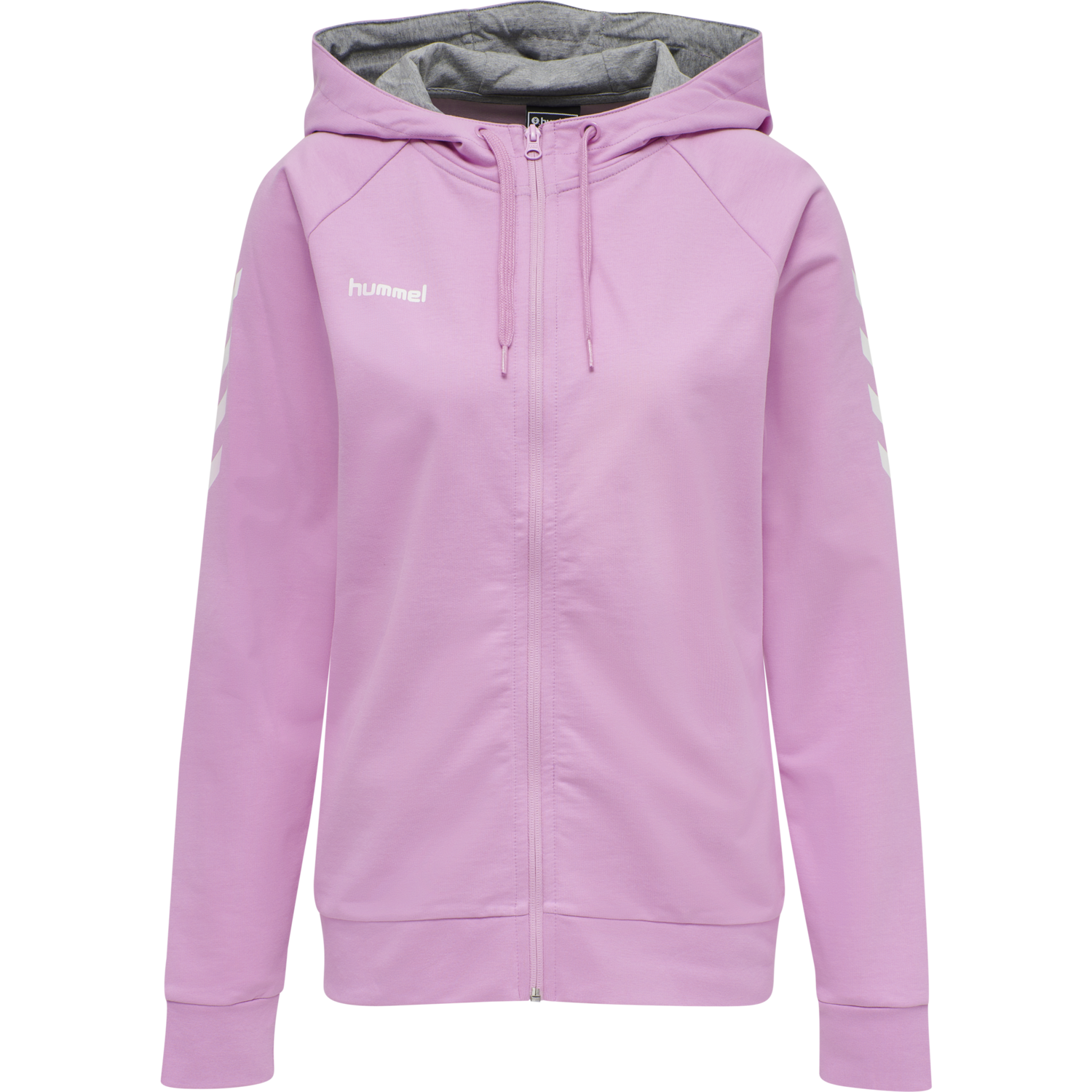 HUMMEL GO COTTON ZIP HOODIE WOMAN, ORCHID, packshot