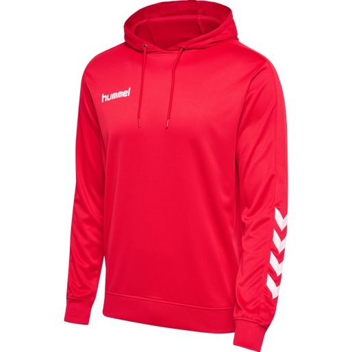 hmlPROMO POLY HOODIE, TRUE RED, packshot