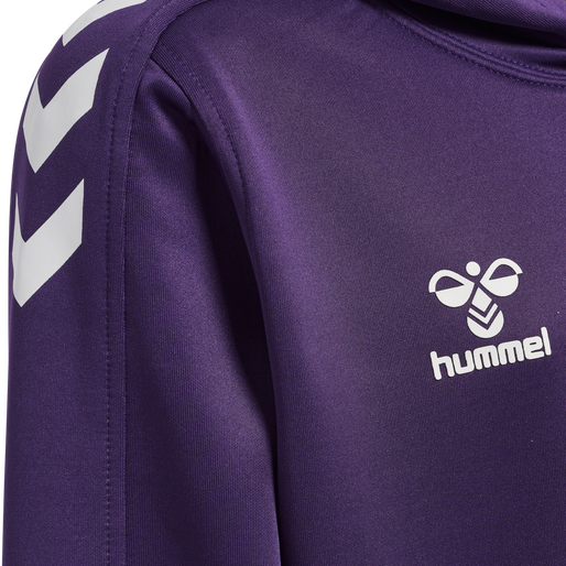 hmlCORE XK POLY KIDS SWEAT HOODIE, ACAI/WHITE hmlCORE XK POLY KIDS SWEAT HOODIE, ACAI/WHITE, packshot