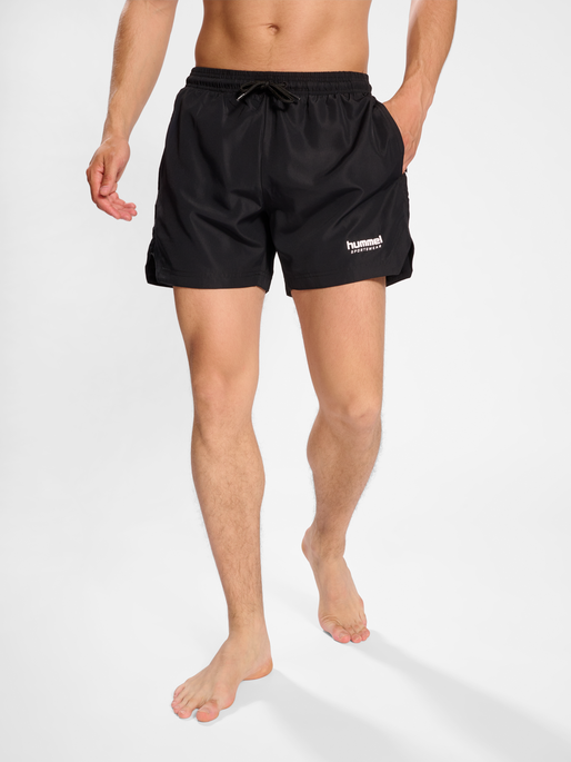 hmlLGC NED SWIM SHORTS, BLACK, model