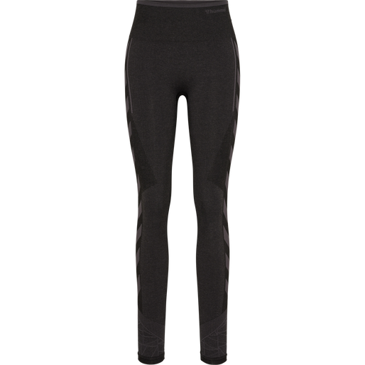 hmlMT ENERGY SEAMLESS HW TIGHTS, BLACK/ASPHALT MELANGE, packshot