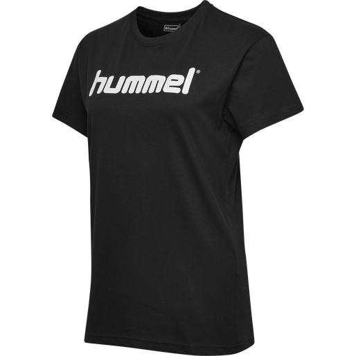 HUMMEL GO COTTON LOGO T-SHIRT WOMAN S/S, BLACK, packshot