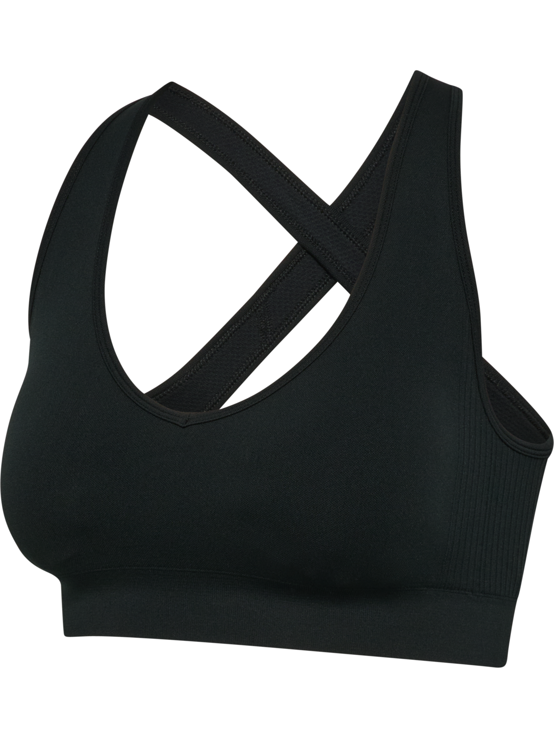 hmlHIIT SEAMLESS V SHAPE PADDED BRA, BLACK, packshot
