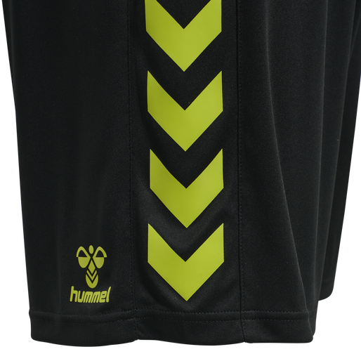 hmlCORE XK POLY SHORTS, BLACK/LIME POPSICLE, packshot