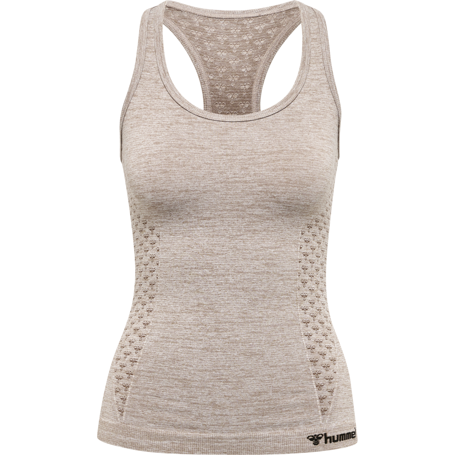 hmlCI SEAMLESS TOP, DRIFTWOOD MELANGE, packshot