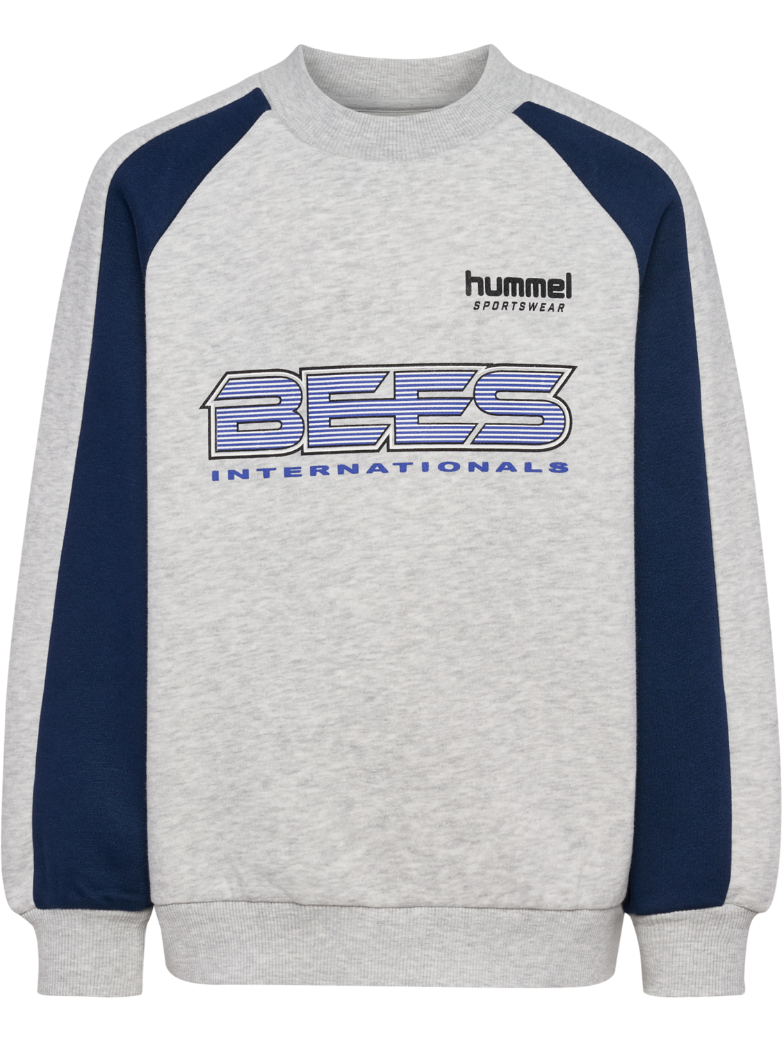 hmlJR OVERSIZED ICONIC CREW BEES, LIGHT GREY MELANGE, packshot