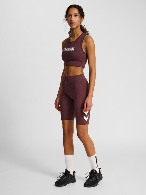 hmlPULSE LOGO MW SHORT TIGHTS, FUDGE MELANGE, model