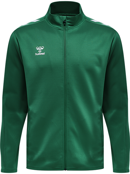hmlCORE XK POLY ZIP SWEAT, EVERGREEN, packshot