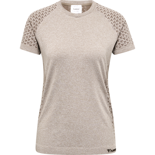hmlCI SEAMLESS T-SHIRT, DRIFTWOOD MELANGE, packshot