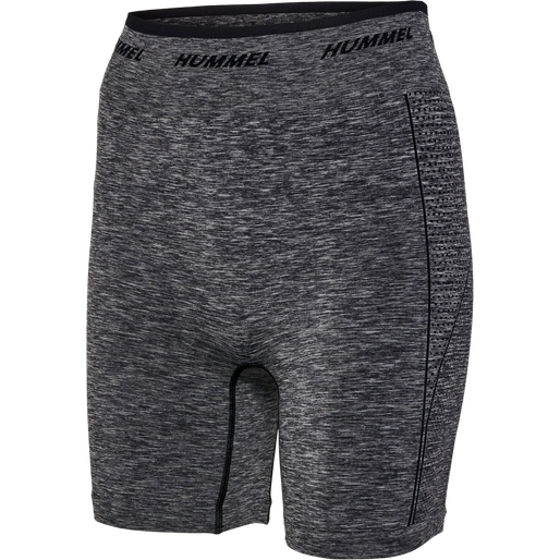 hmlTE CAMI SEAMLESS MW SHORTS, BLACK MELANGE, packshot