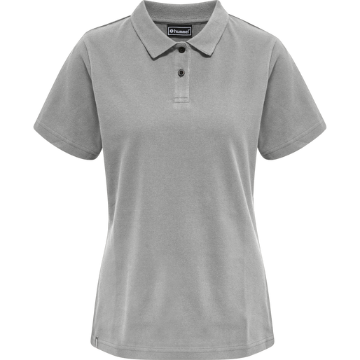 hmlRED STRETCH POLO WOMAN, GREY MELANGE, packshot