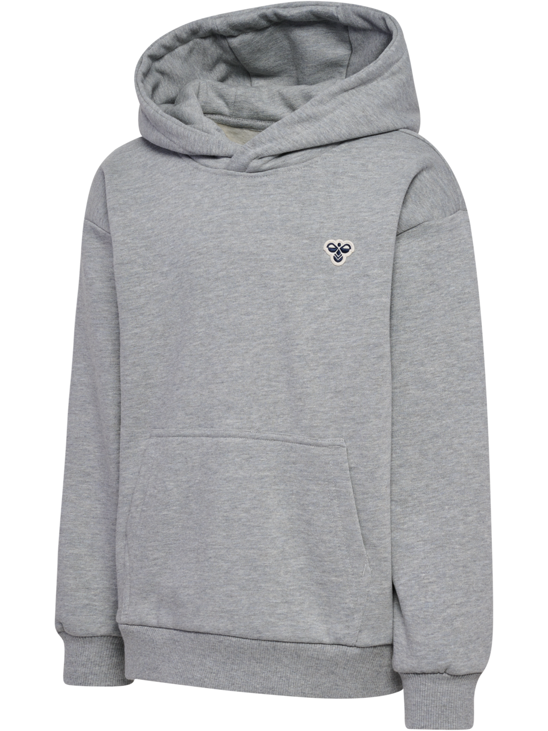 hmlJR LOOSE HOODIE BEE, GREY MELANGE, packshot