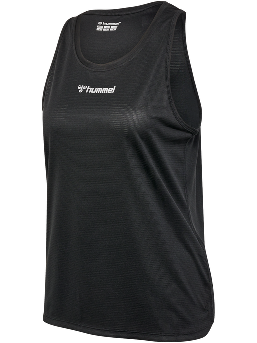 hmlRUN SINGLET S/L WOMAN, BLACK, packshot
