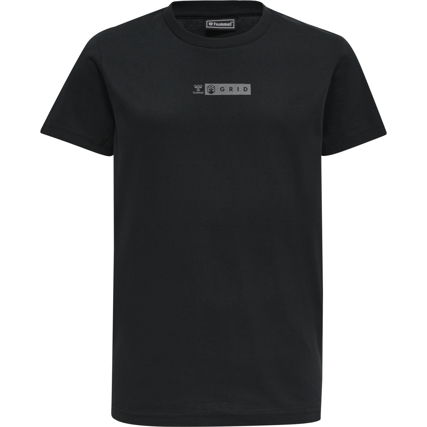 hmlOFFGRID TEE S/S KIDS, JET BLACK/FORGED IRON, packshot