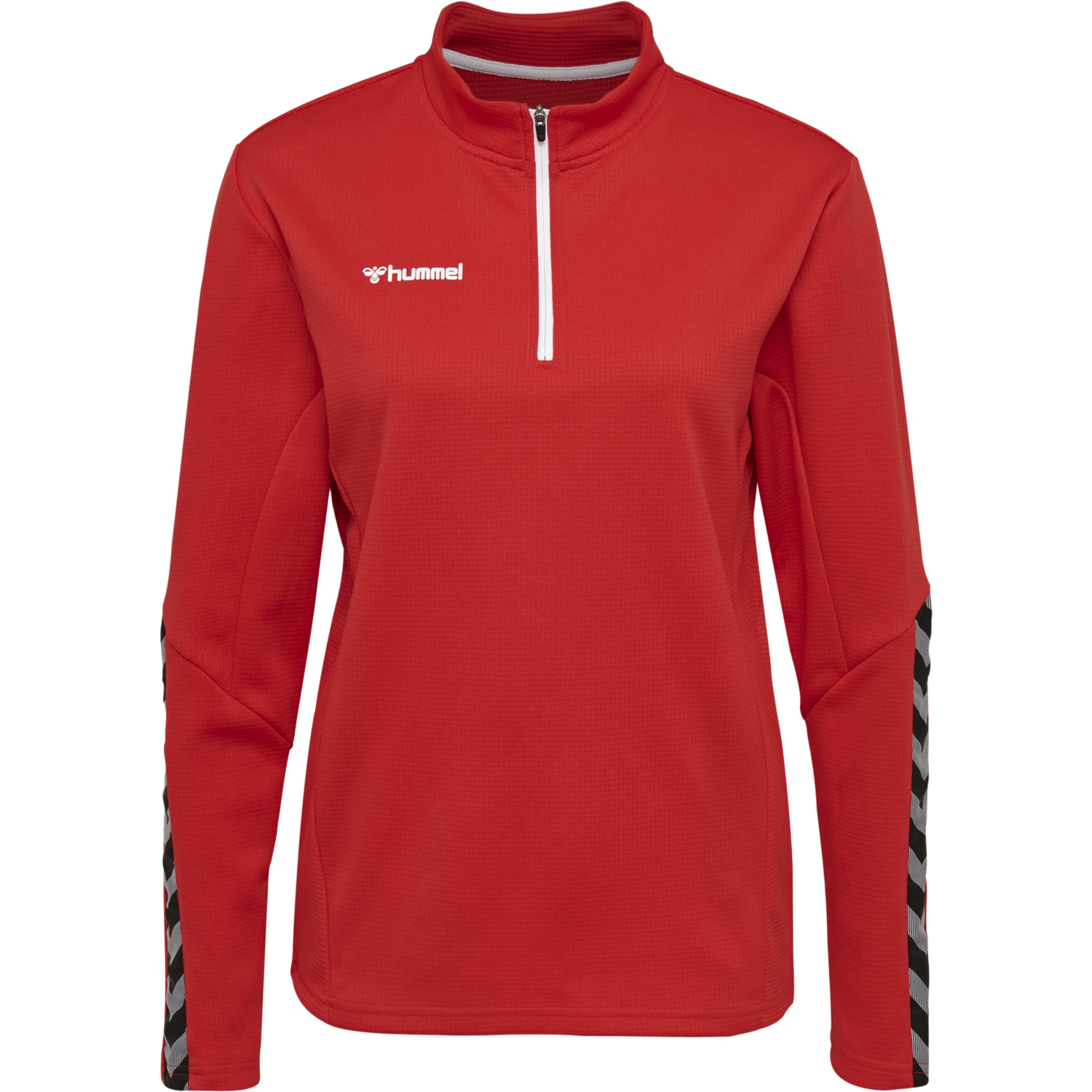 hmlAUTHENTIC HALF ZIP SWEATSHIRT WOMAN, TRUE RED, packshot