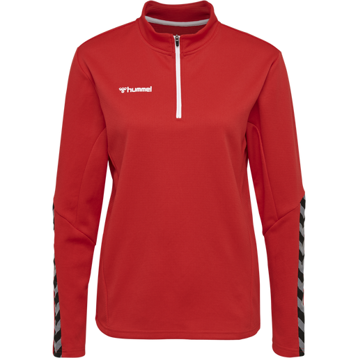 hmlAUTHENTIC HALF ZIP SWEATSHIRT WO, TRUE RED, packshot
